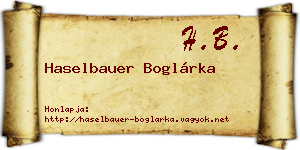 Haselbauer Boglárka névjegykártya